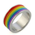 Anillo del orgullo gay de plata del arco iris, joyería lesbiana del orgullo